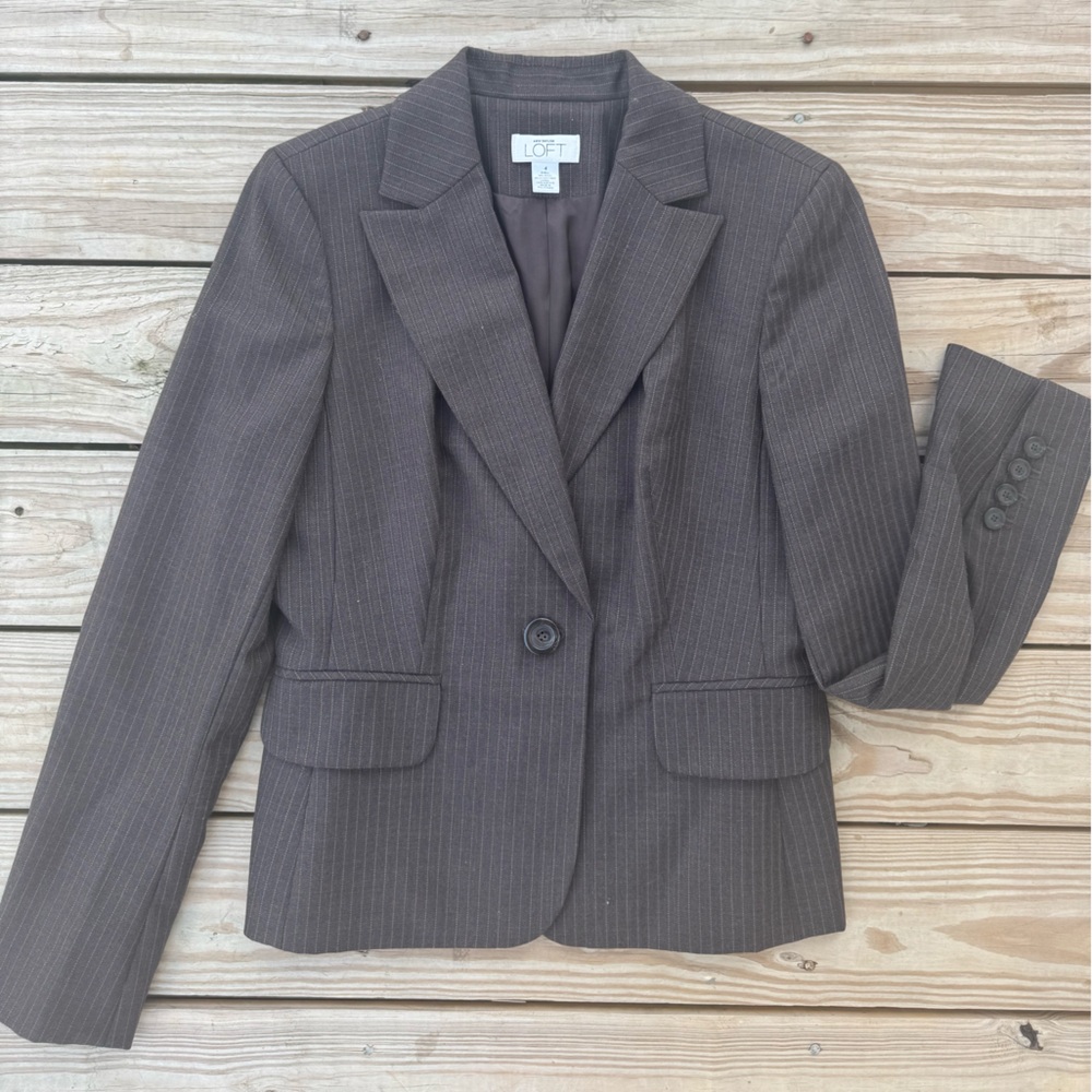 Ann Taylor Women’s Loft Blazer with Small Stripes